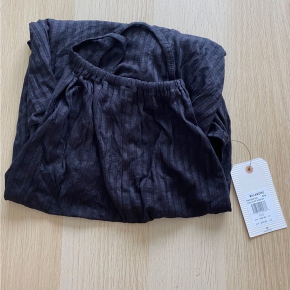 Billabong High Surf Romper Ribbed Low Back New Black Large Beachy Vacation Wear - Picture 9 of 10